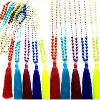 50 pieces free shipping all color mix stone beads tassels necklaces pendant